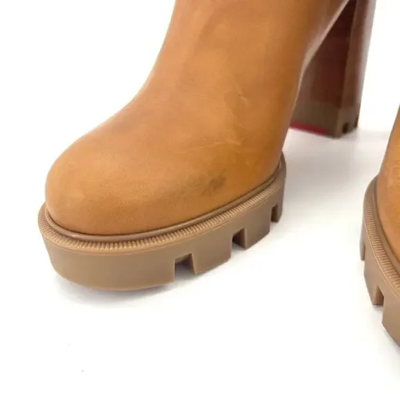 Christian Louboutin Chelsea Lug 100 Shearling High Heel Ankle Boots 41 - Picture 6 of 9